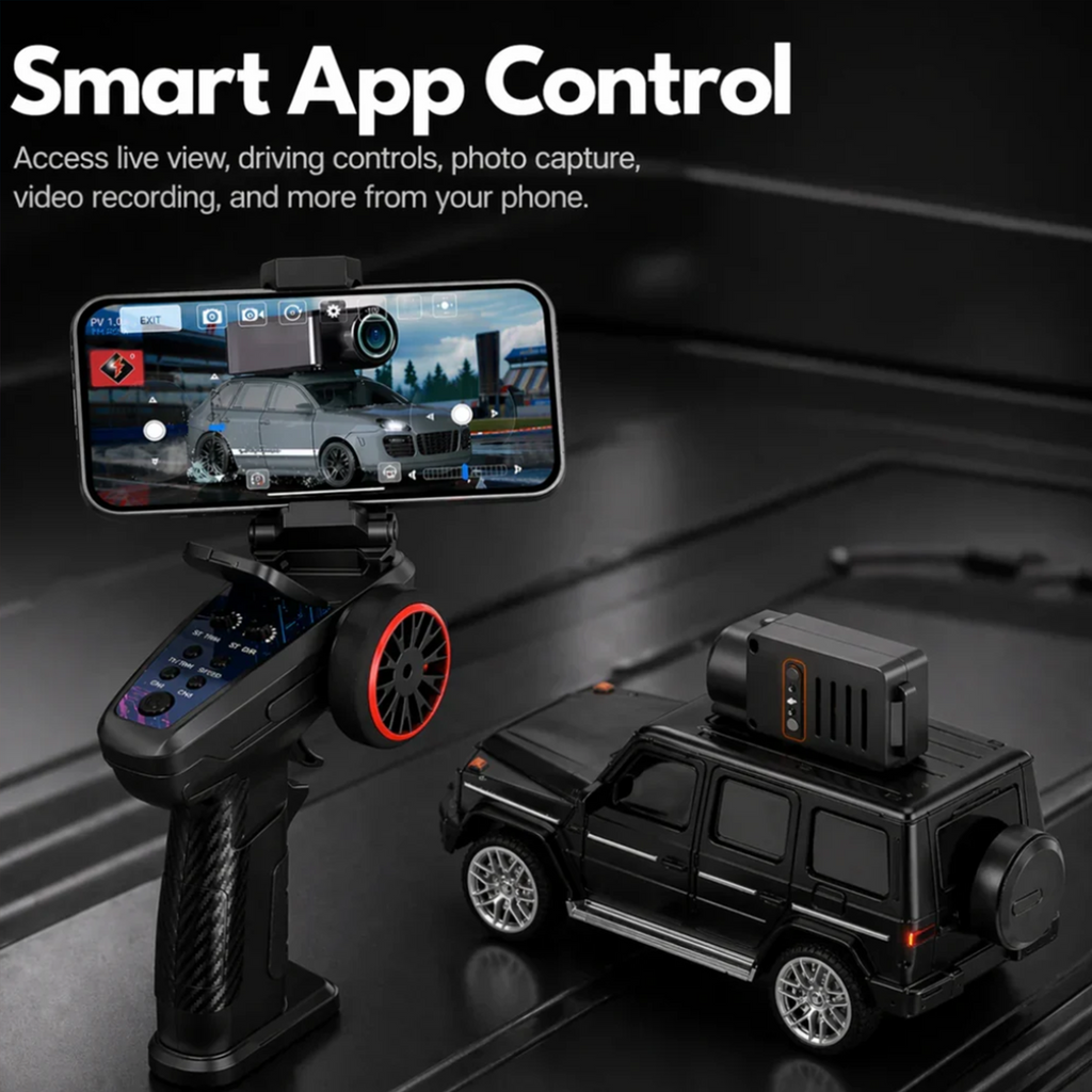 1:64 Mini RC Car with HD Camera – First-Person View Real-Time Video Transmission Remote Control SUV Truck Set